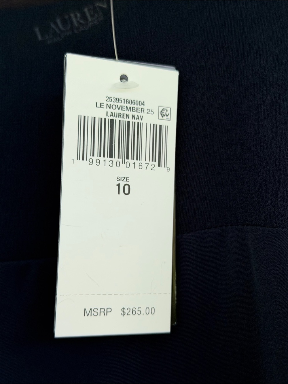 Lauren Ralph Lauren Navy Cape Sleeve Evening Gown Dress Women’s Size 10 NWT - Picture 7 of 12